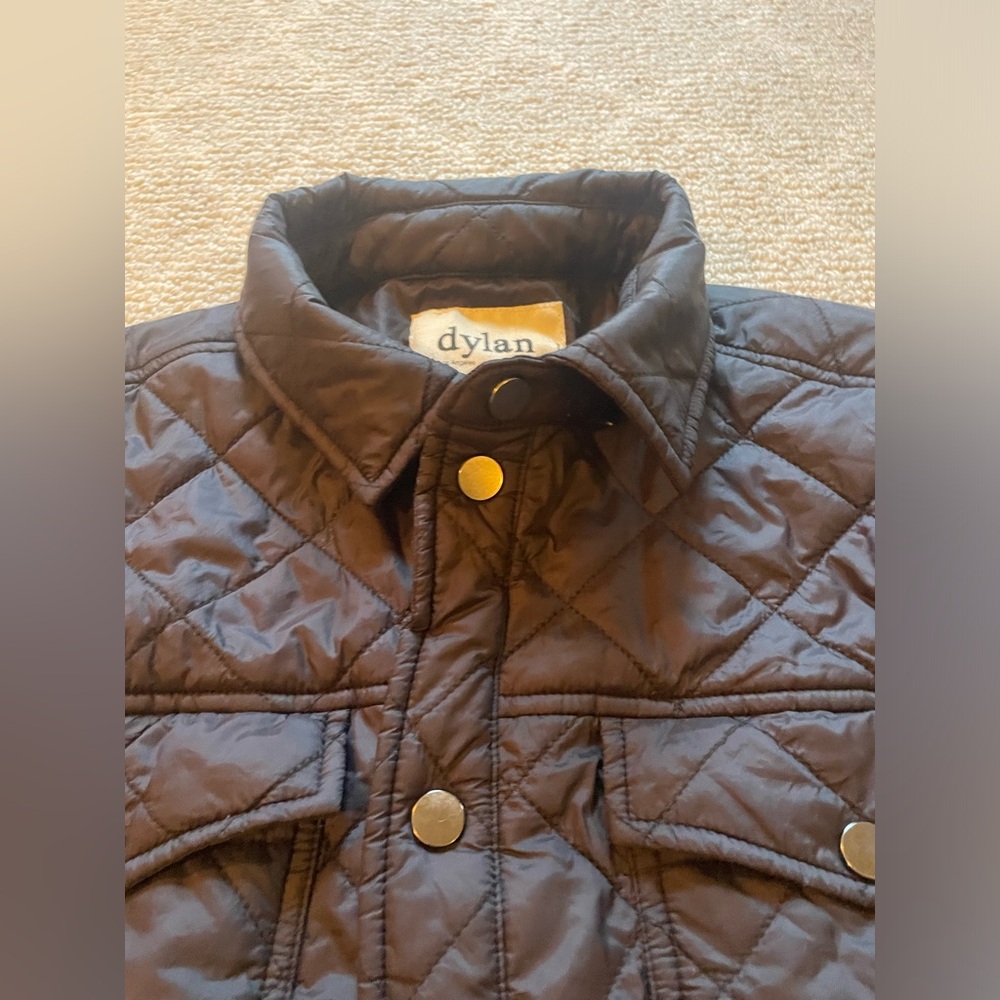 Dylan Los Angeles Quilted Black Cropped Jacket Womens Sz S - Picture 10 of 10